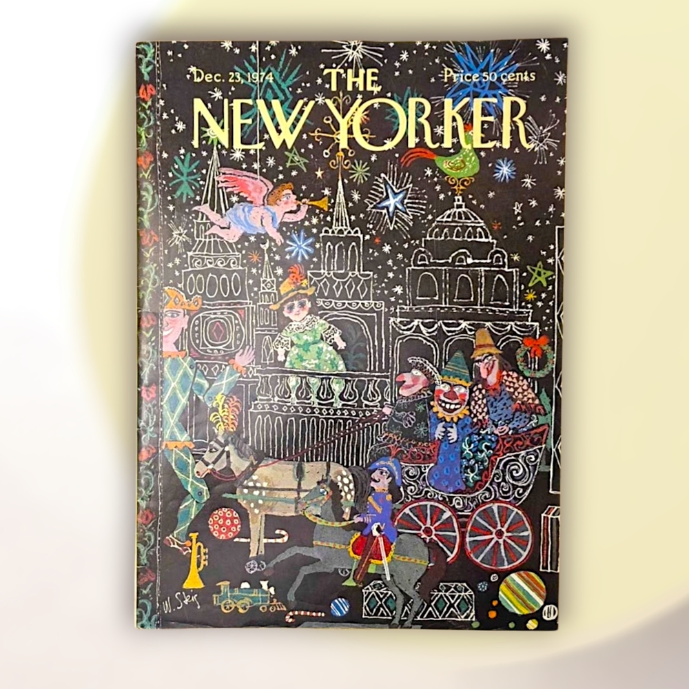 The New Yorker 1974 Full Copy Illustrated Holiday Cover W Steig Multicolor